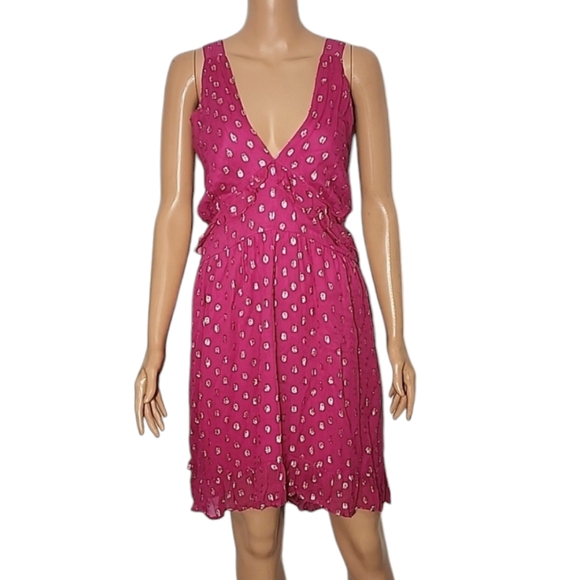 Arula Pink Hot/‎ Gold polka dot Sleeveless Knee-Lenght Dress Plus Size 3X NWT - Picture 1 of 11